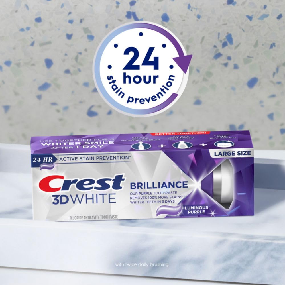 Illustration of 24-hour protection for stains with Crest 3D White Brilliance
