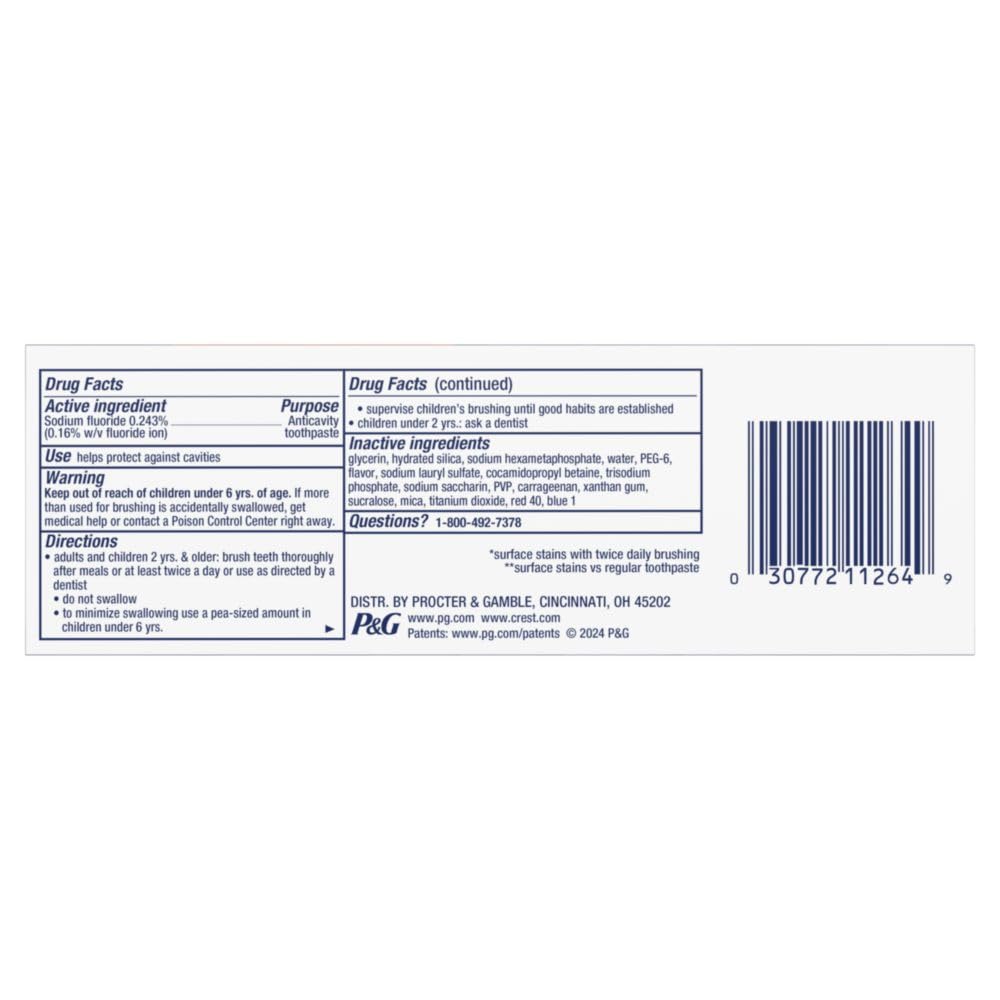 Pack of Crest 3D White Brilliance toothpaste bulk pack on white background