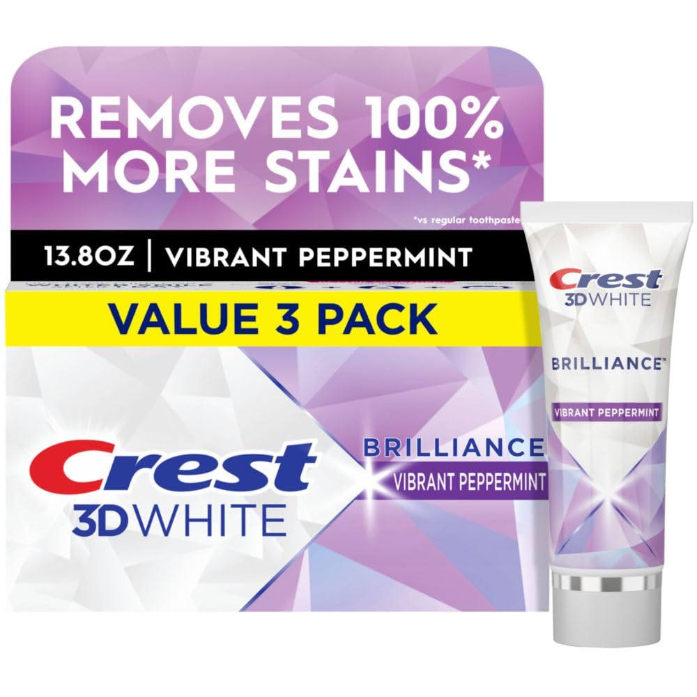 Crest 3D White Brilliance fluoride toothpaste for cavity prevention