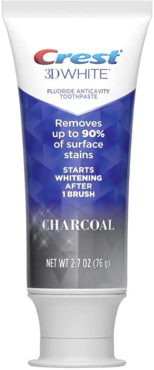 Pack of two Crest 3D White Charcoal toothpaste tubes