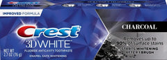 Crest 3D White Charcoal toothpaste with mint flavor label