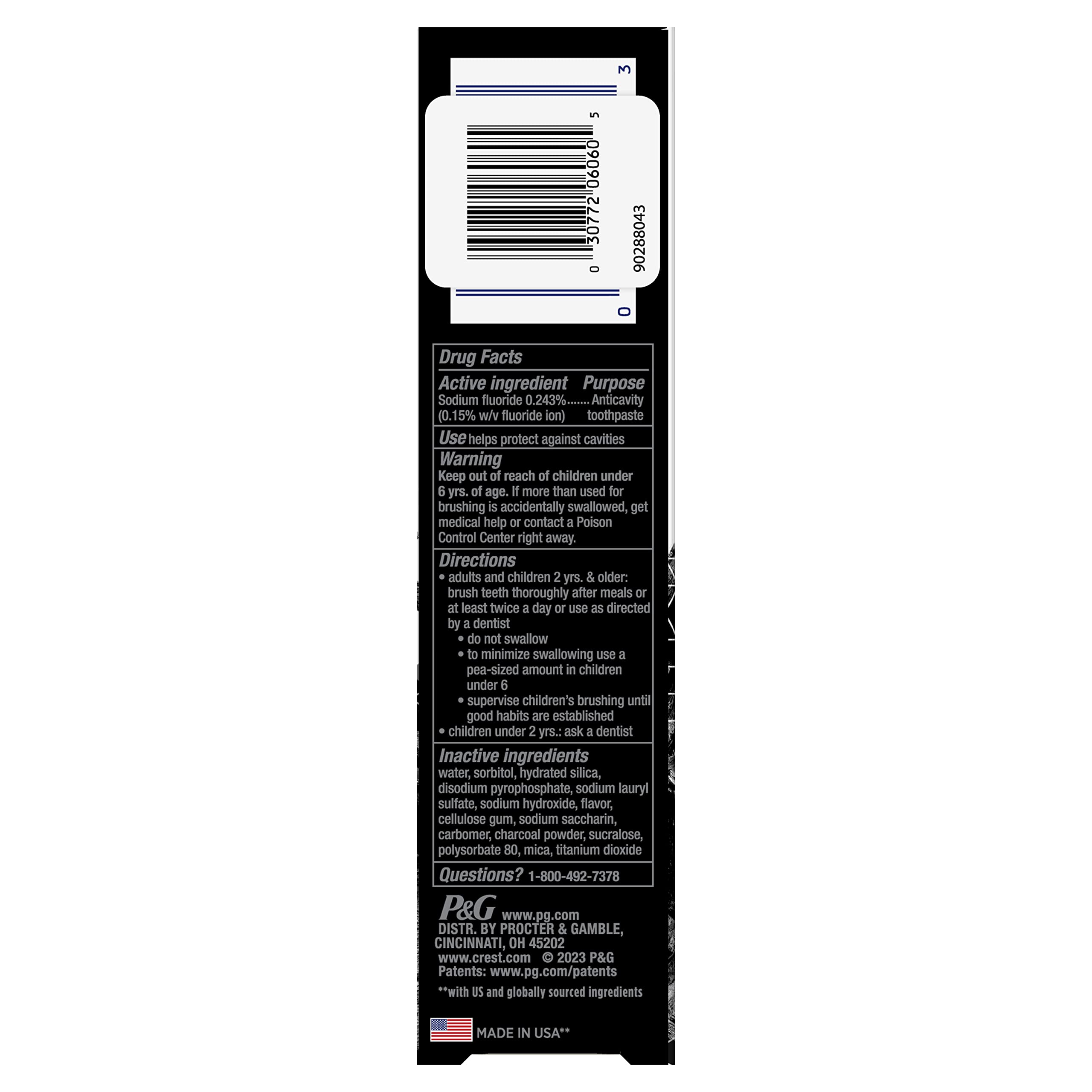 Minty Invigorating flavor and compatibility with Crest 3D White toothbrush heads