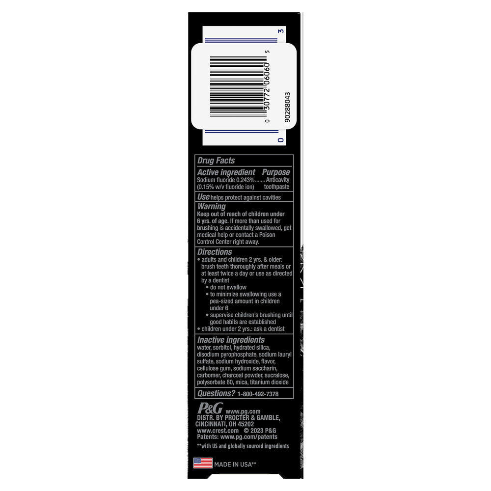 Minty Invigorating flavor and compatibility with Crest 3D White toothbrush heads