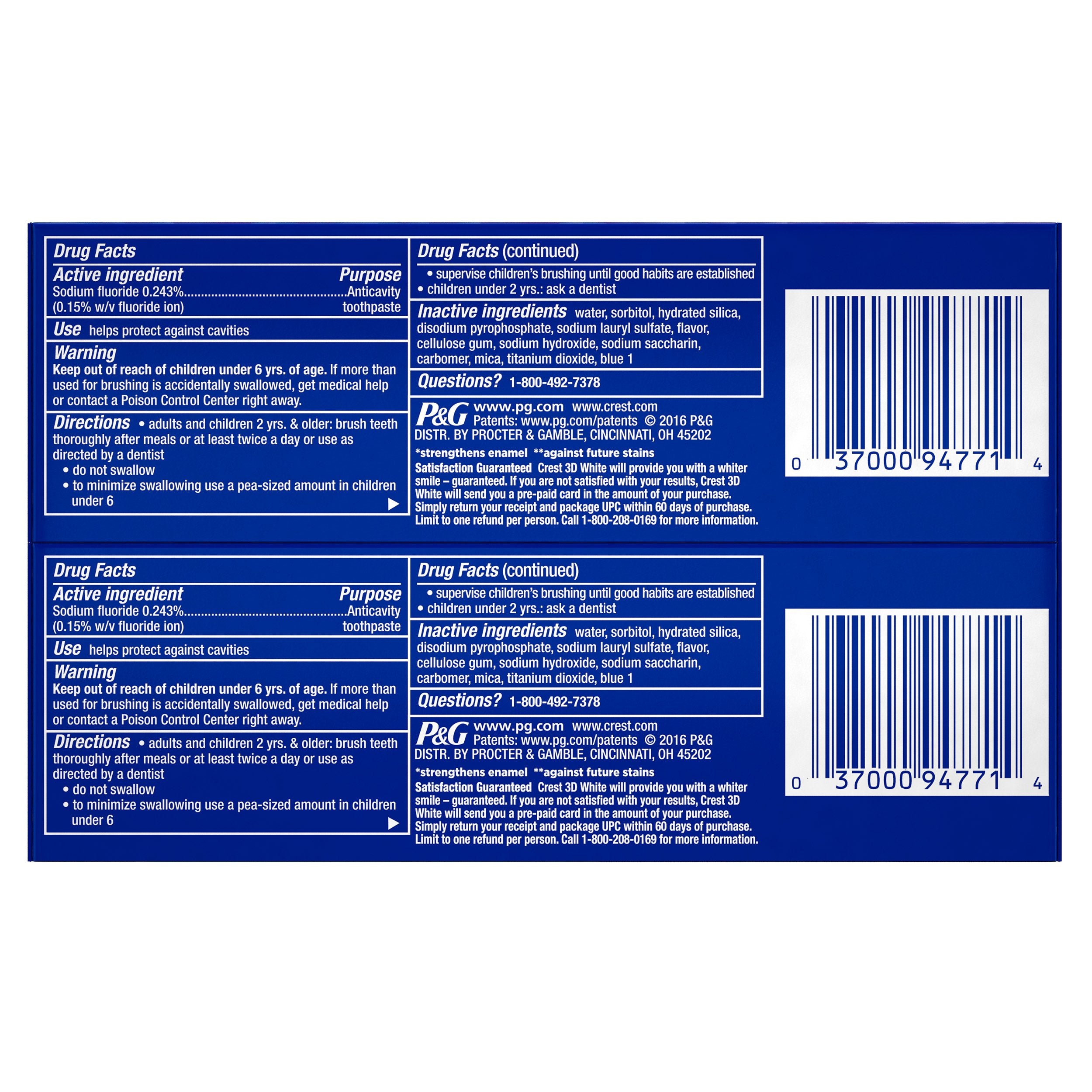 Close-up of Crest 3D White Radiant Mint toothpaste texture