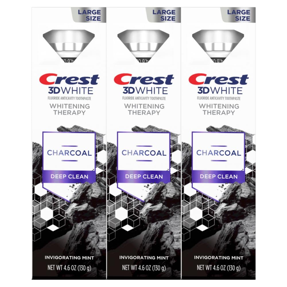 Enamel-strength indicator on Crest whitening therapy charcoal toothpaste