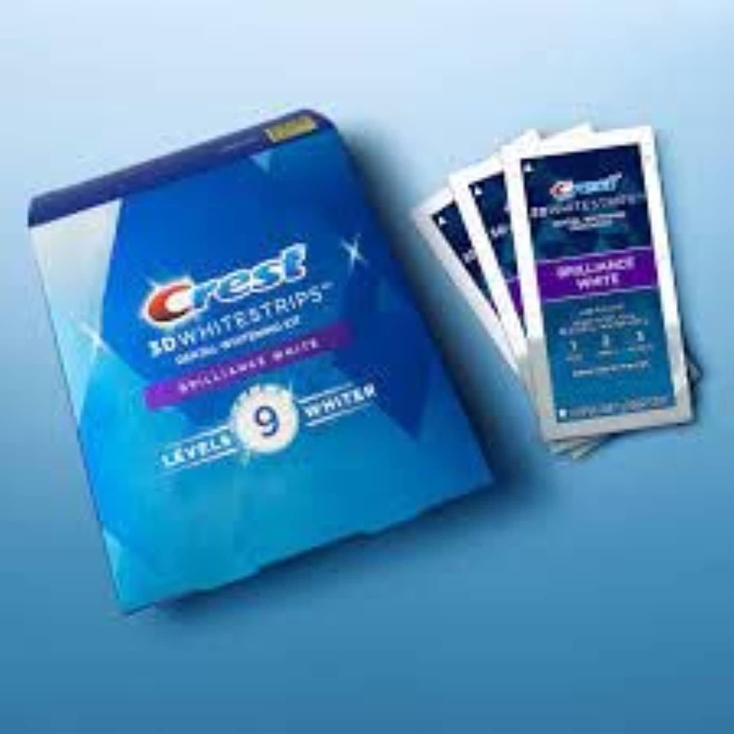 Open blister pack showing whitening strips