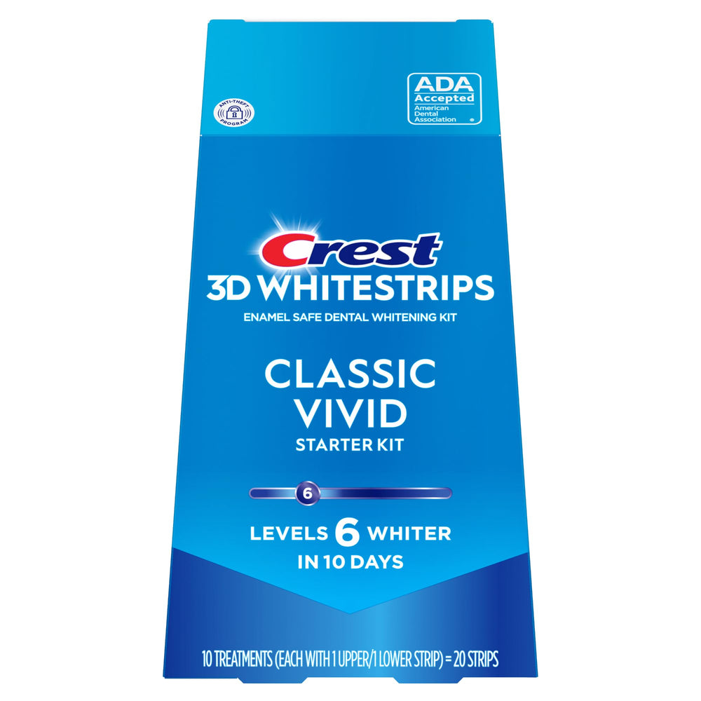 Crest 3D Whitestrips Classic Vivid kit packaging