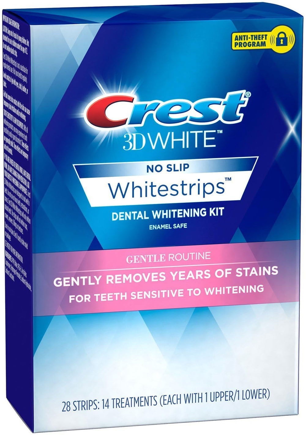 No-slip grip feature on Crest whitening strips