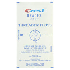 Close-up of packaging indicating 30 packets and braces care