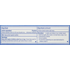 Tartar protection and cavity protection on Crest packaging