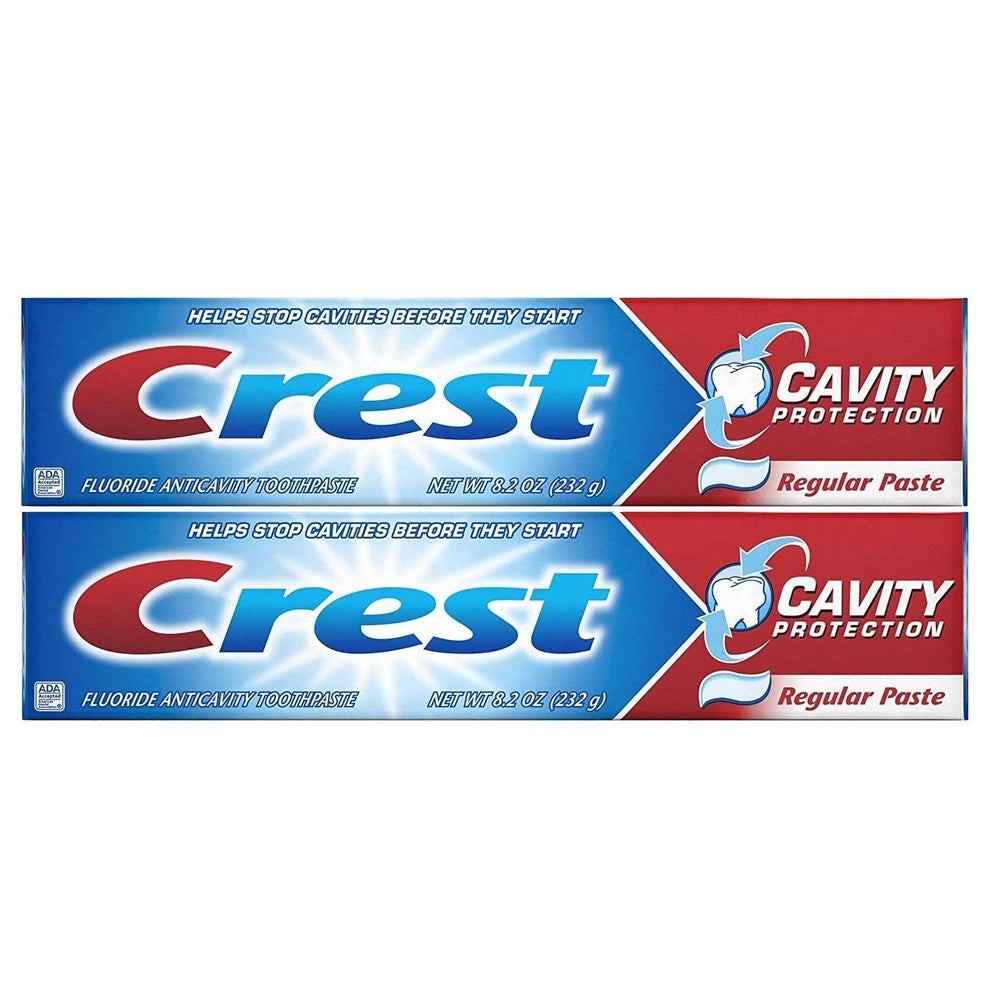 Crest Cavity Protection Regular Toothpaste tube showing 8.2 oz (232 g)