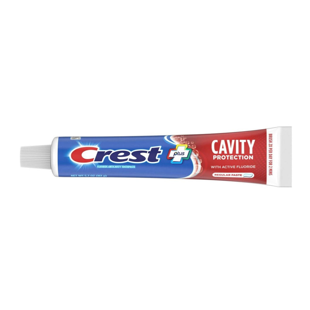Two Crest toothpaste tubes shown side by side
