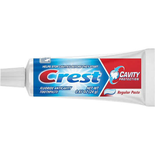 Travel-size Crest Cavity Protection toothpaste bottle (0.85 oz / 24 g)