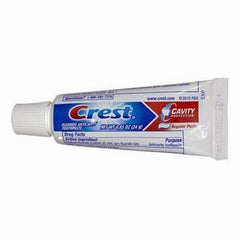 Close-up of Crest Cavity Protection toothpaste tube label