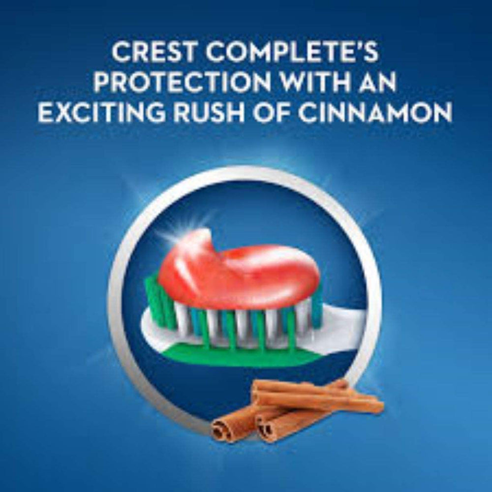 Crest Cinnamon Toothpaste tube with cinnamon imagery