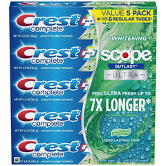 Crest Complete Whitening + Scope Toothpaste 6.5 oz 5-Pack