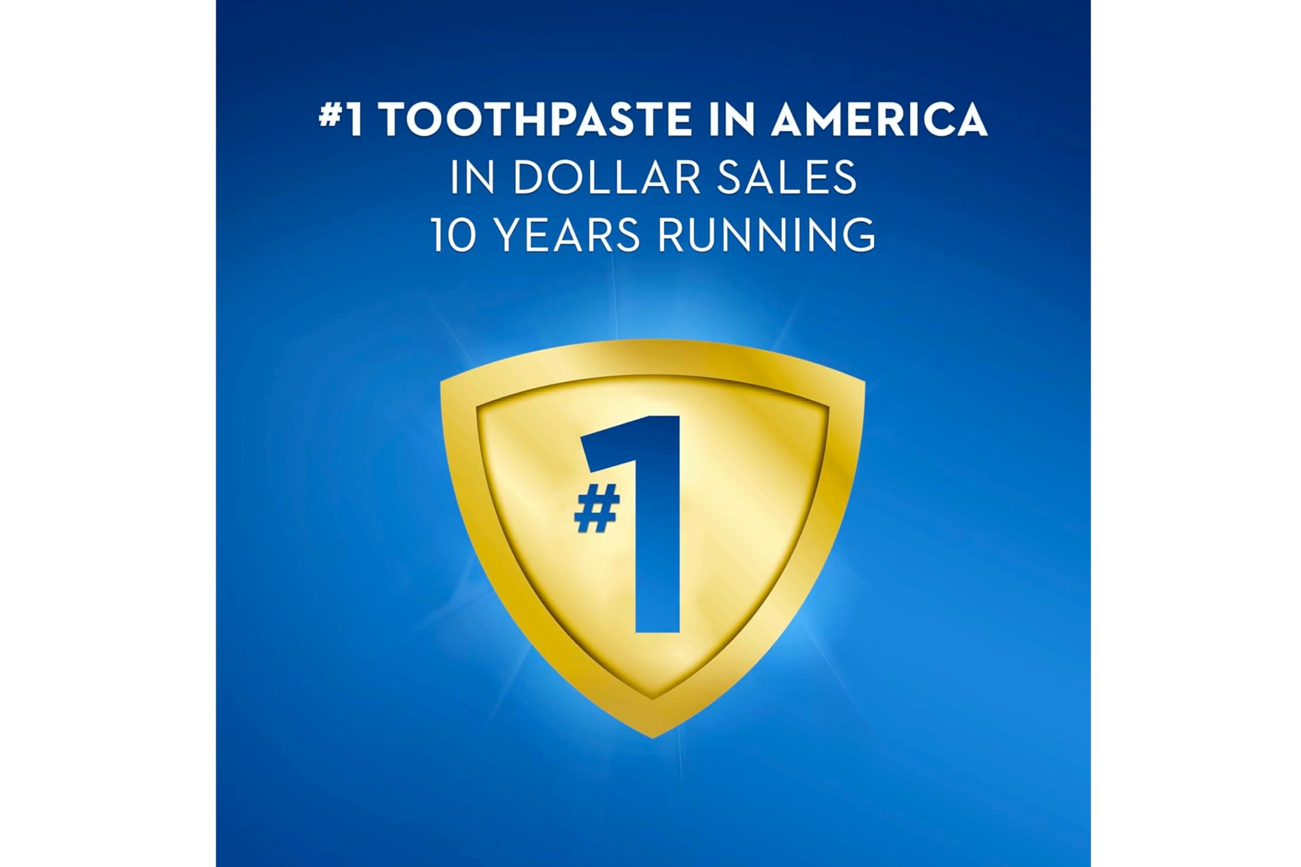 Eight Crest toothpaste tubes in bulk pack