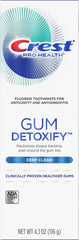 Close-up of Crest Gum Detoxify toothpaste tube