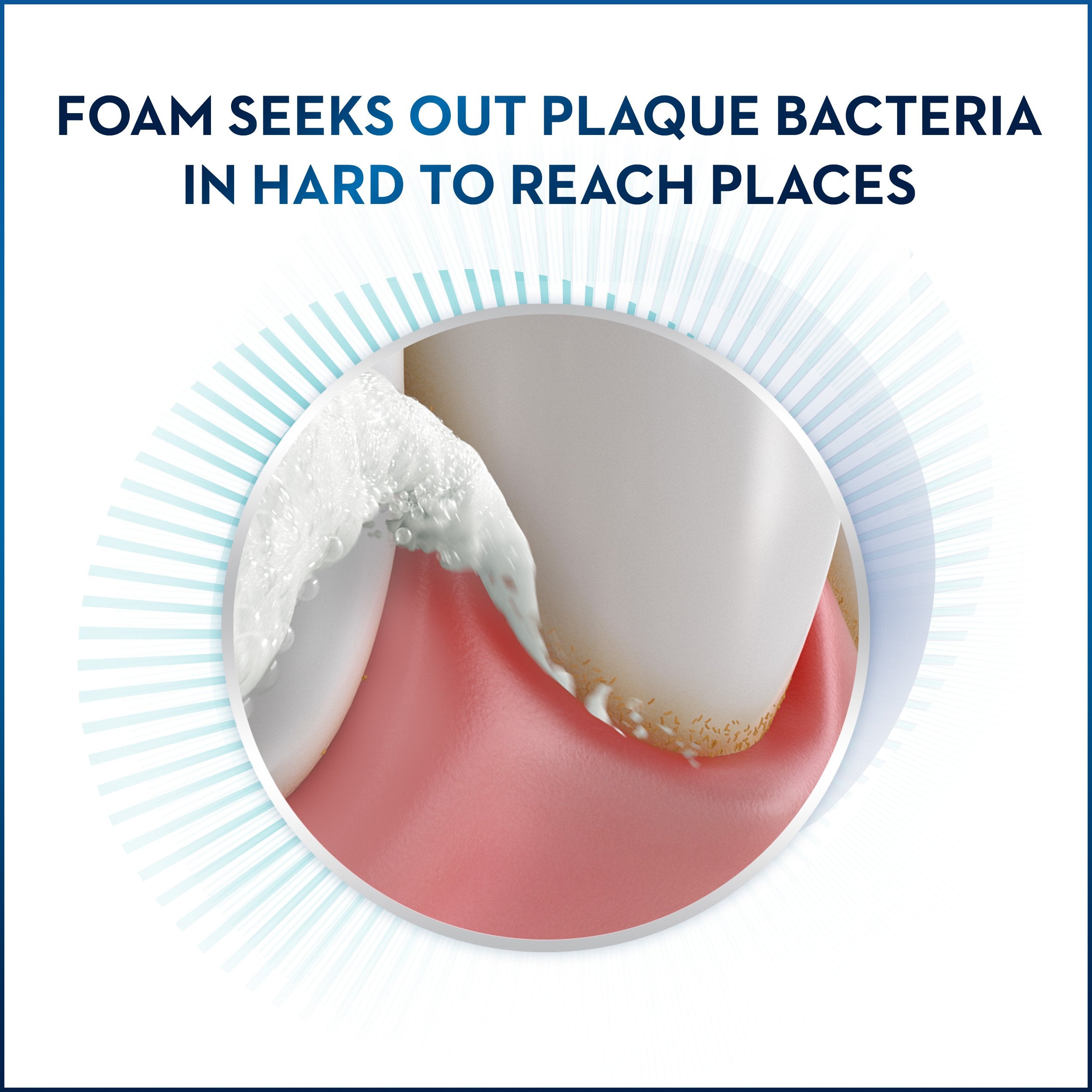 Graphic showing plaque bacteria neutralization near gum line