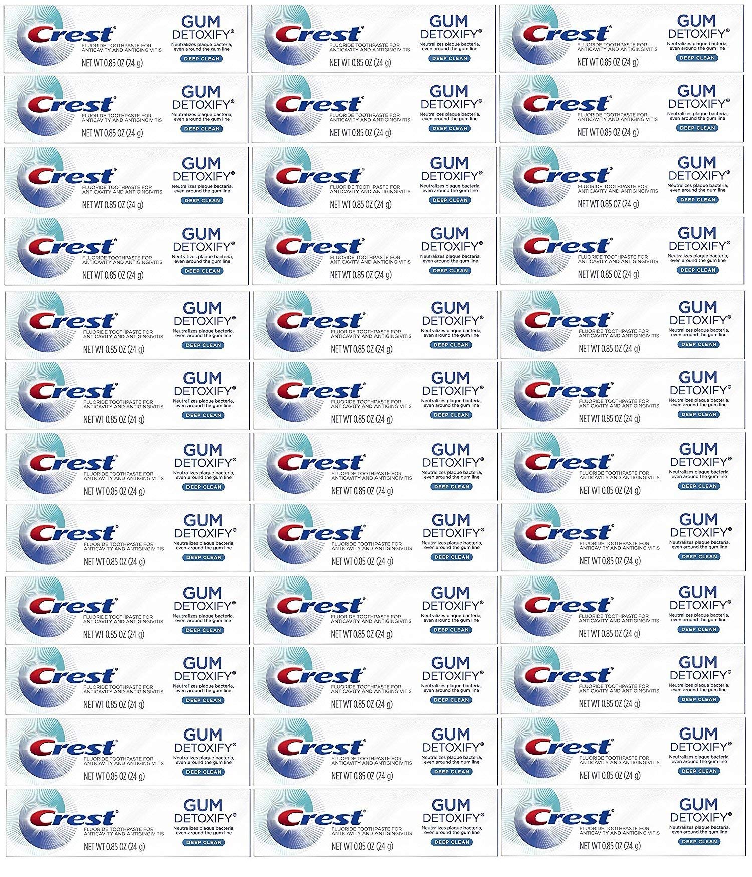 Crest Gum Detoxify toothpaste travel-size tube, 0.85 oz, deep clean