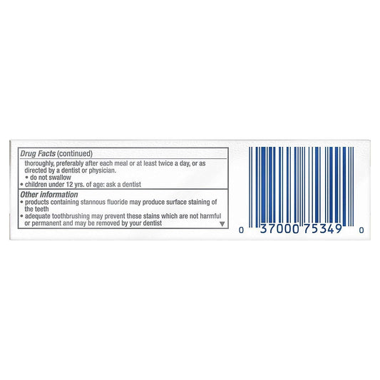 Close-up of Crest Gum Detoxify travel-size tubes, pack of 36