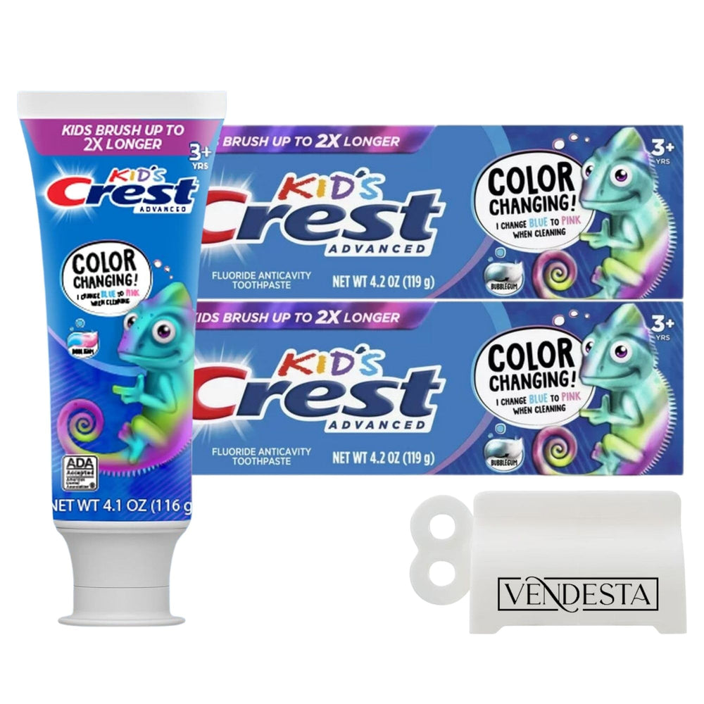Crest Toothpaste Color Code Crest Kids Color Changing Toothpaste Bundle — 2-Pack Bubblegum + VenDe ...