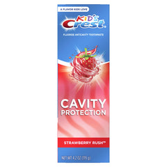 Front view of Crest Kid's Strawberry Rush toothpaste tube, 4.2 oz