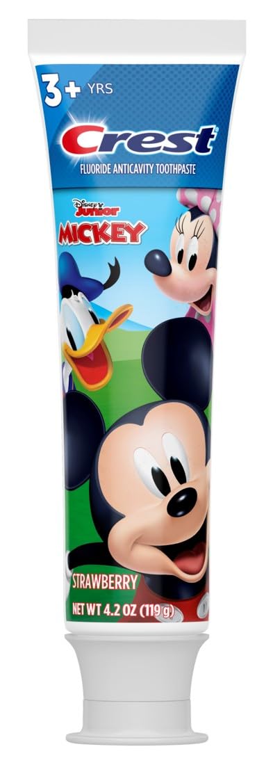 Crest Kids Toothpaste packaging featuring Mickey Mouse for kids
