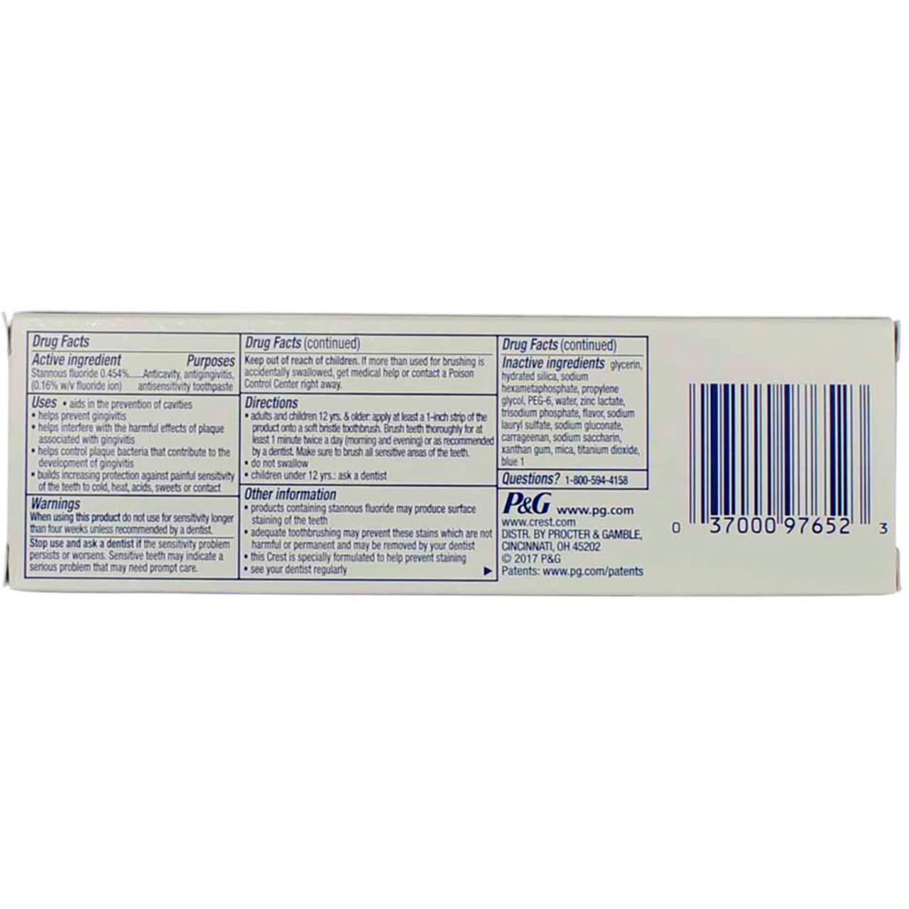 Crest Pro-Health Advanced Whitening toothpaste 3.5 oz right side view