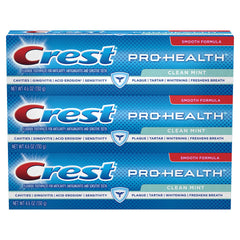 Crest Pro-Health Clean Mint Toothpaste 4.6 oz tubes in a pack of 3