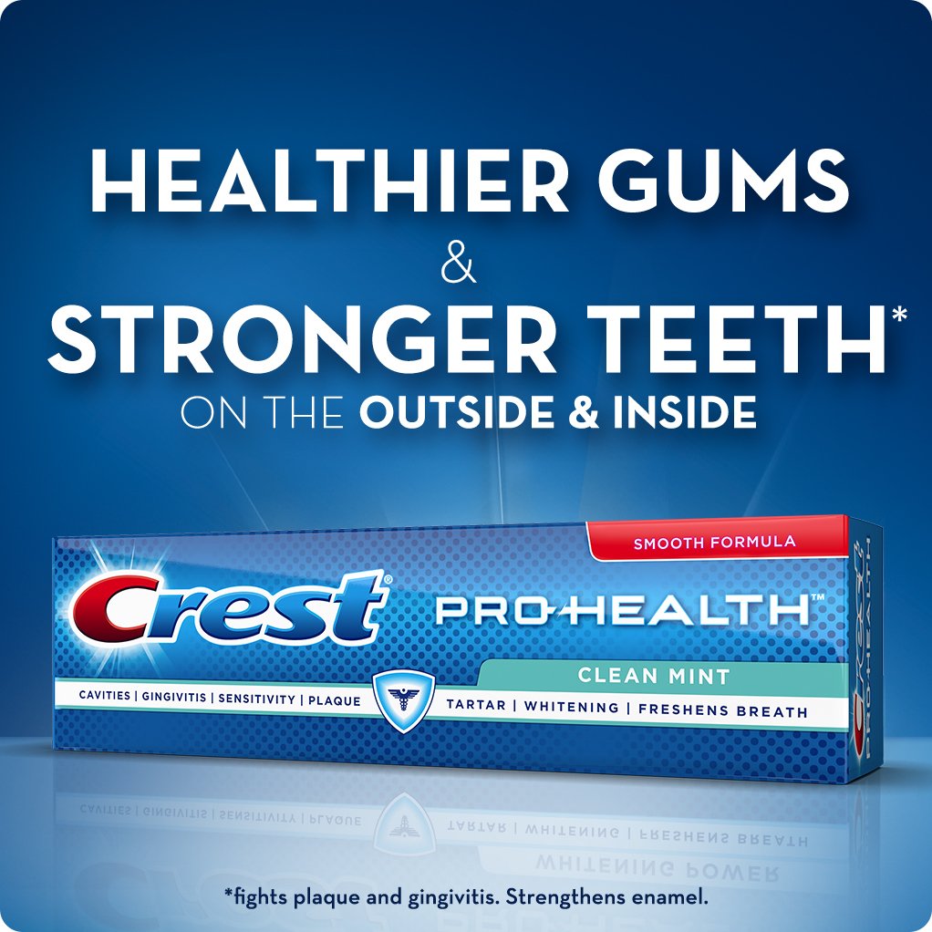 Crest Pro-Health Clean Mint toothpaste packaging and tubes