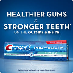 Crest Pro-Health Clean Mint toothpaste packaging and tubes