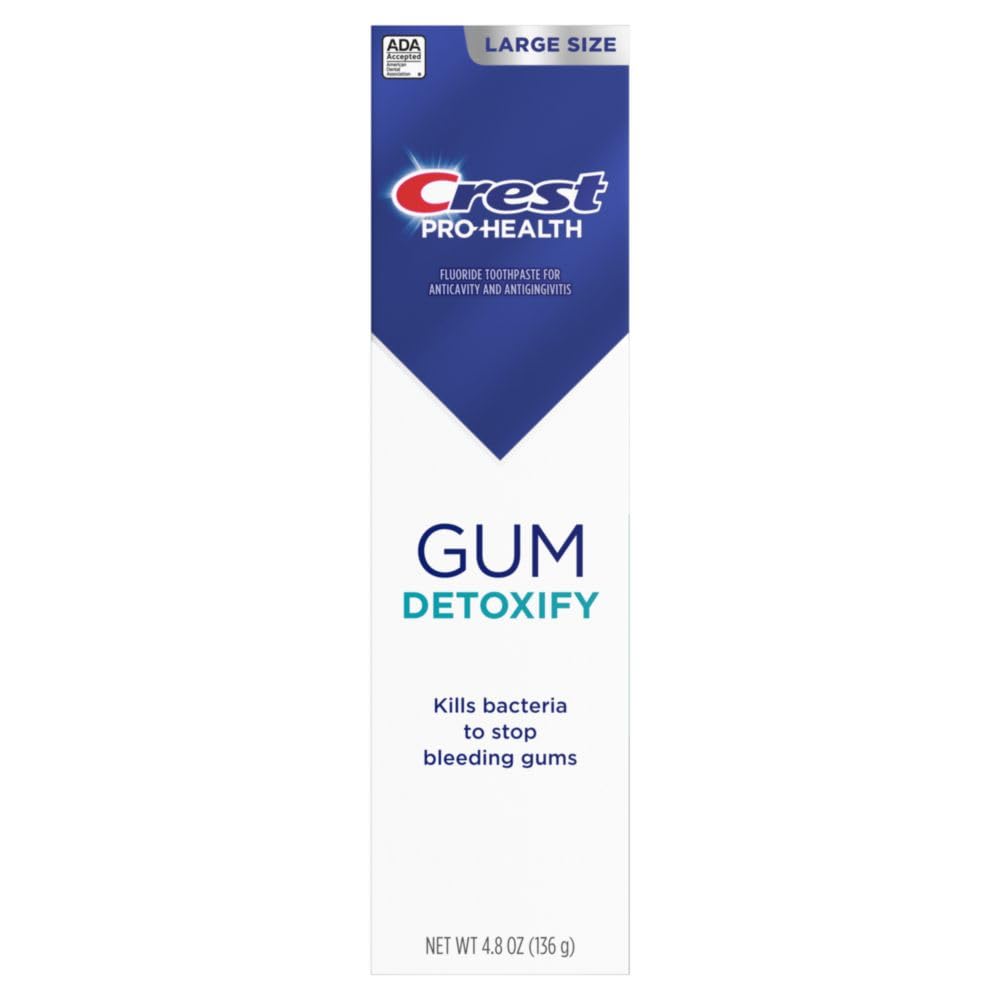 Product shot of Crest Pro-Health Gum Detoxify on bathroom counter