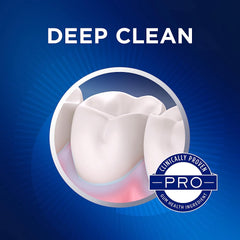 Toothpaste being applied for deep clean along gumline