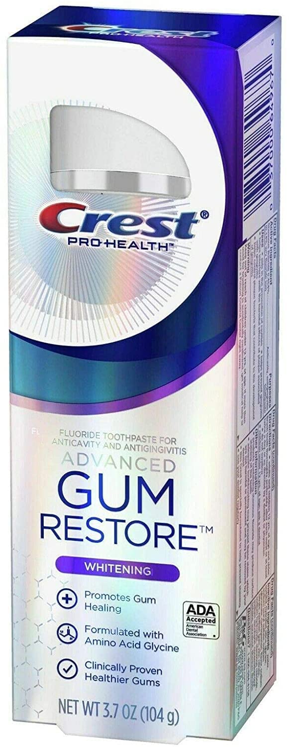 Packaging of Crest Pro Health Gum Restore 2-tube pack