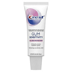 Close-up of Crest Pro Health Gum and Sensitivity toothpaste tube