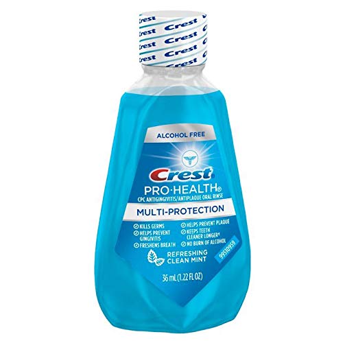 Label showing Multi-Protection formula for Crest Pro-Health mouthwash