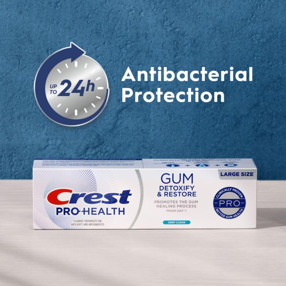 Product shot of Crest Pro-Health Gum Detoxify and Restore toothpaste pack