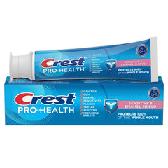 Front view of Crest Pro-Health Sensitive & Enamel Shield toothpaste 4.3 oz