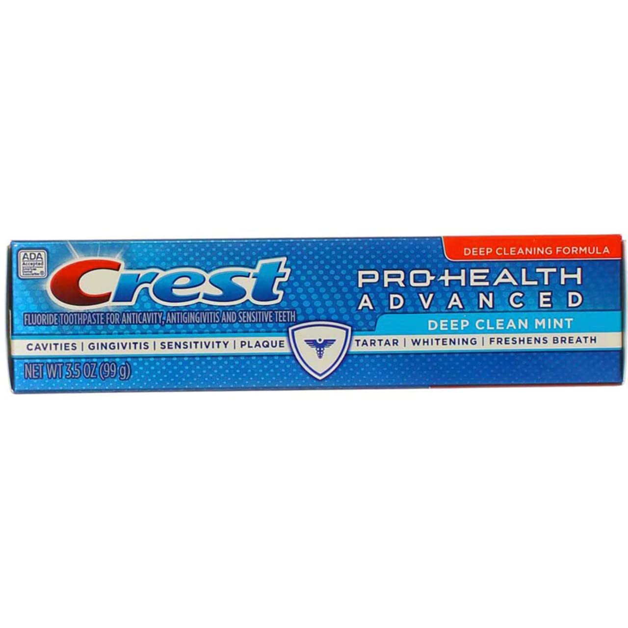 Tube close-up of Crest Pro-Health Smooth Mint toothpaste