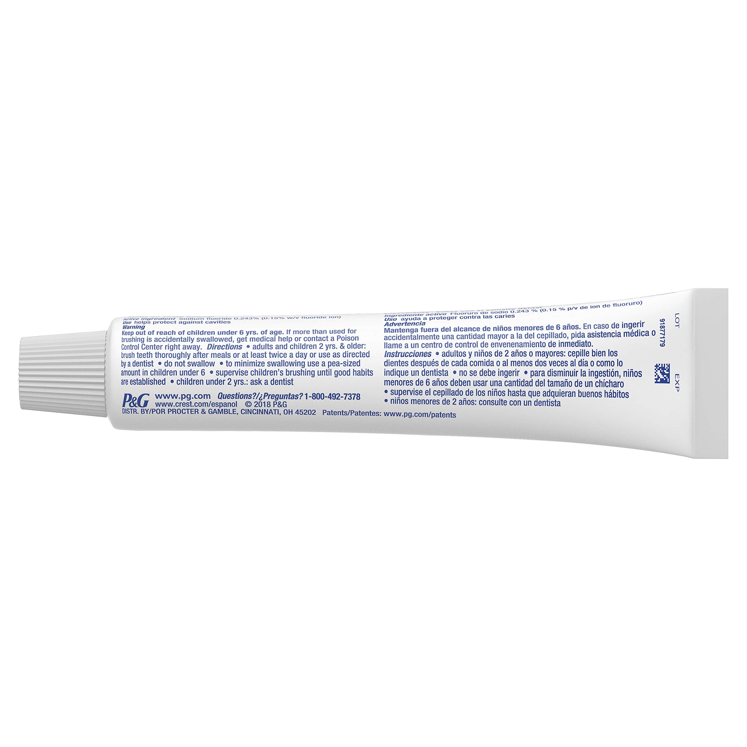 Side view of Crest + Scope Complete Whitening Toothpaste 2-pack packaging