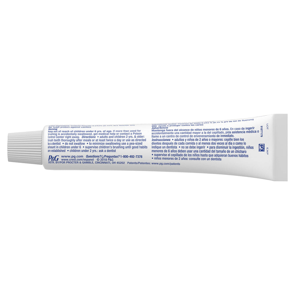 Side view of Crest + Scope Complete Whitening Toothpaste 2-pack packaging