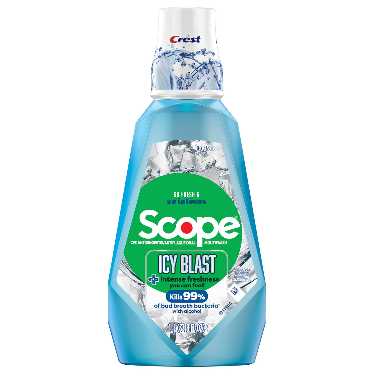 Bottle of Crest Scope ICY Blast Mouthwash, 33.8 fl oz