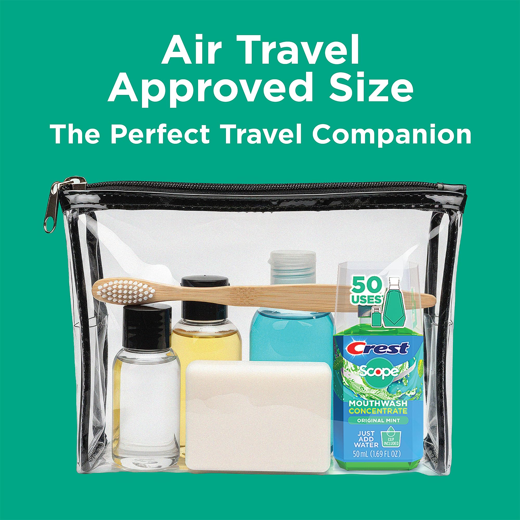 Close-up of Crest Scope Mouthwash concentrate bottle cap