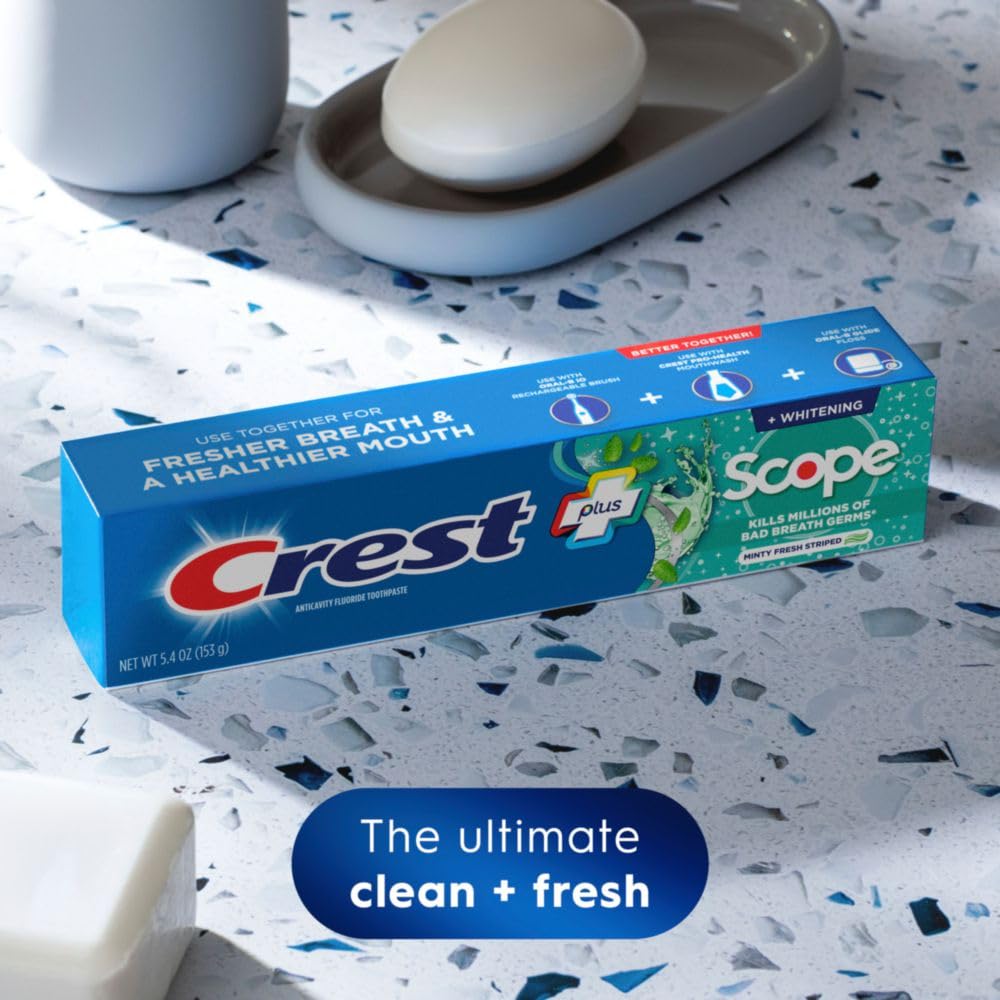 Crest + Scope Whitening Toothpaste 3-pack packaging