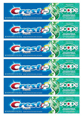 Front view of Crest toothpaste 5.4 oz with Scope branding