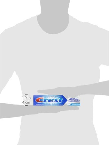 Ingredient list area on Crest packaging with fluoride