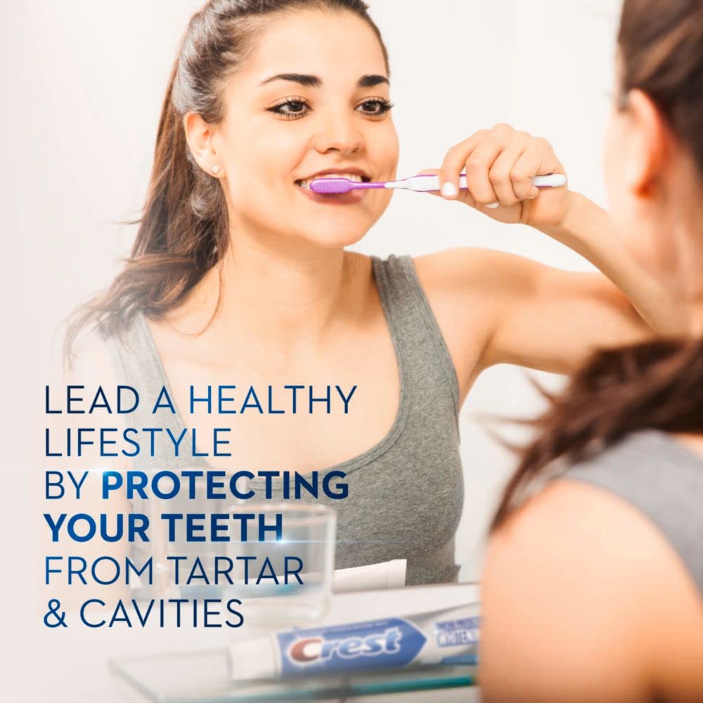 Graphic highlighting baking soda and peroxide on Crest toothpaste