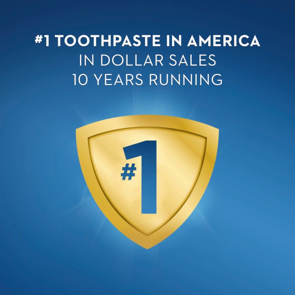 Whitening action emphasized on Crest toothpaste label