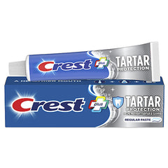 Crest Tartar Protection Toothpaste Regular Paste packaging with Crest logo